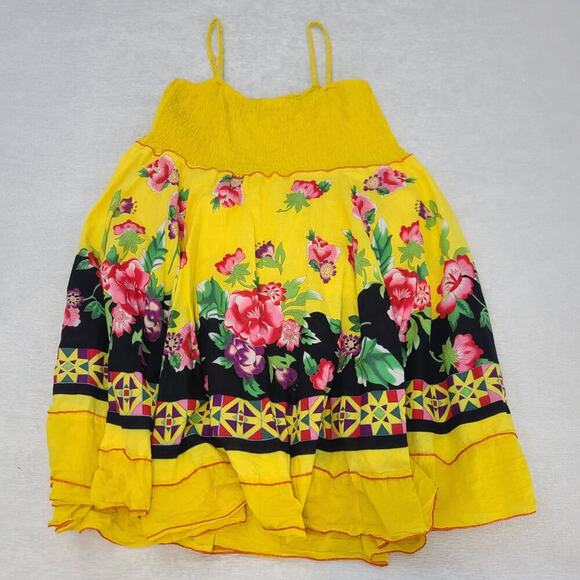 Magic women's Dopamine sundress yellow floral Size xl Funky beachy Summer picnic - Picture 4 of 10
